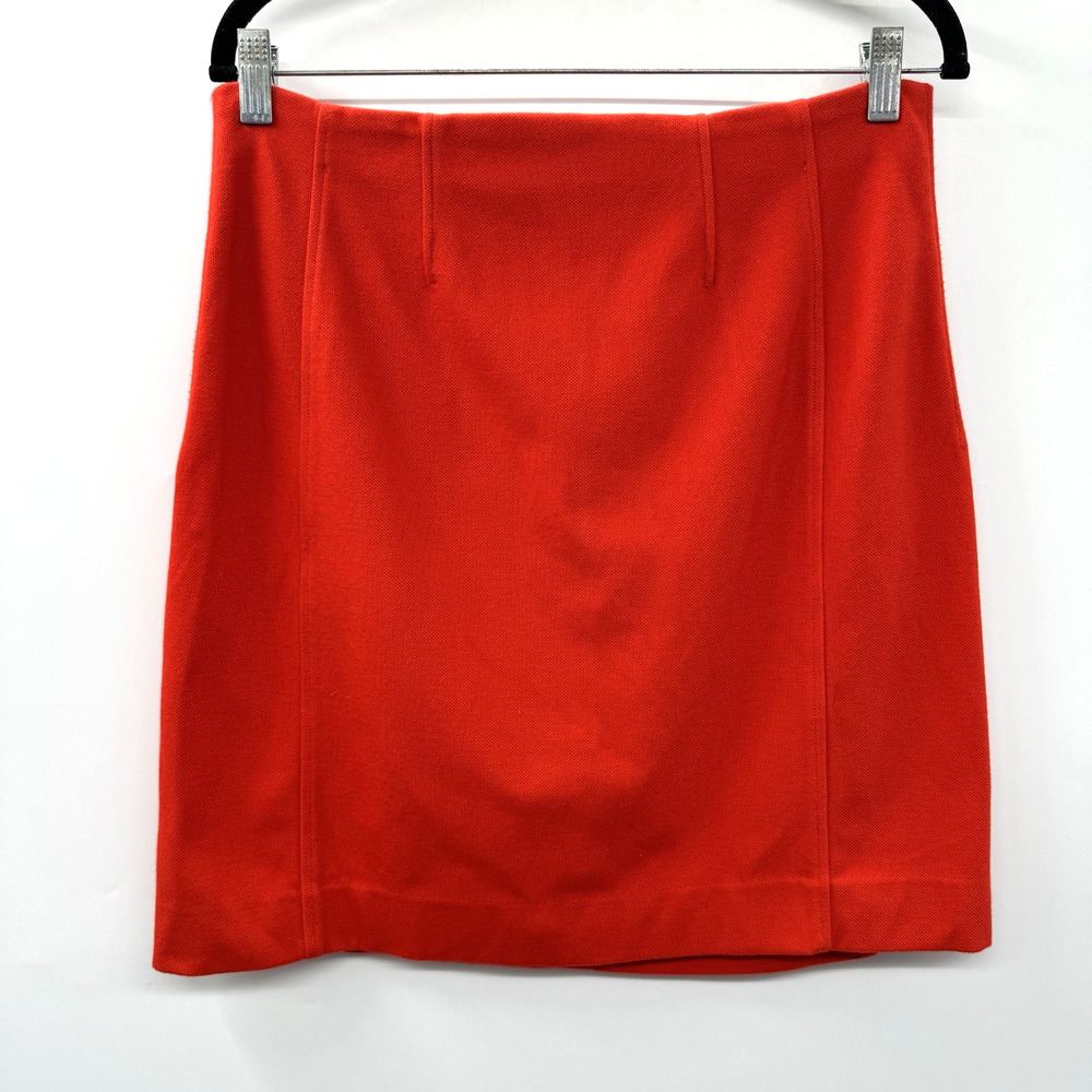 MM. LeFleur Pencil Skirt Size 12 Red Stretch Corporate Office Classic Essential